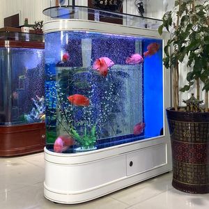 Gebogen Hoek Ovaal Ultra Wit Glas Luxe <span class=keywords><strong>Aquarium</strong></span> Met Ultra Stille Schoon Water Systeem Voor Woonkamer <span class=keywords><strong>Aquarium</strong></span> - Product Image 3