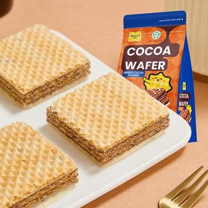 Mangehuafu Wafer Bánh quy sô cô la ngọt ngào hương vị ca cao Shortbread bánh quy nướng Halal chứng nhận đồ ăn nhẹ ngon số lượng lớn Hộp túi - Product Image 5