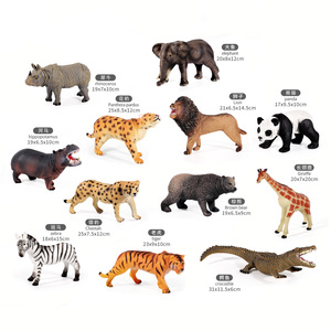 UCOK Juego de 12 Animales Salvajes de Peluche, 20-35 CM, Tigre, León, Panda, <span class=keywords><strong>Jirafa</strong></span>, Juguetes de <span class=keywords><strong>Vinilo</strong></span> de Alta Calidad para Niños - Product Image 1