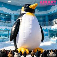 Installations animales pour aquariums, ballon gonflable modèle pingouin empereur avec logo imprimé, grand pingouin gonflable