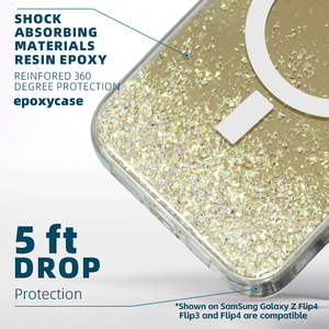 Étui de téléphone portable en résine miroir dorée - Product Image 2