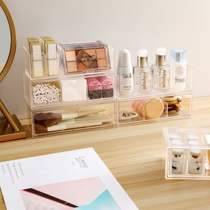 <b>Custom</b> Logo Stacked Storage Box Desk Top Storage Box Transparent with <b>Lipstick</b> Cosmetic Perfume Makeup Brush Desktop Storage Box - Product Image 3