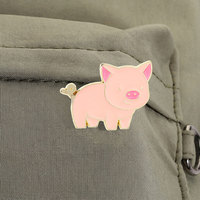 Épinglette en émail personnalisée cochon rose, badge métallique animal mignon, épinglette cochon rose, bijou créatif, cadeau pour enfants