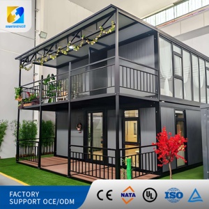 Casa Contenedor Modular Prefabricada de Lujo Moderna de 2 Pisos, Plegable y Expandible, con Terraza y Baño, para Villa, Oficina o Residencia - Product Image 1