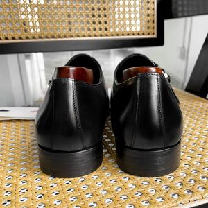 รองเท้าแฟชั่นแบบ Monk Strap สำหรับผู้ชาย ปี 2025 - รองเท้าสำหรับธุรกิจและงานปาร์ตี้ หนังระบายอากาศดี ทำมือ คุณภาพสูง เพิ่มความสูง - Product Image 4