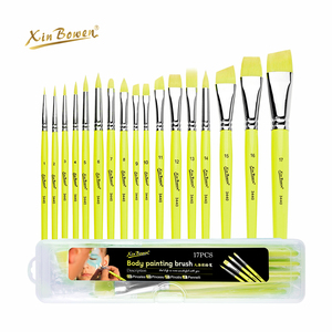 Pinceau <span class=keywords><strong>de</strong></span> peinture <span class=keywords><strong>de</strong></span> visage <span class=keywords><strong>de</strong></span> corps Xin Bowen 17 taille ronde pointe plate langue <span class=keywords><strong>de</strong></span> <span class=keywords><strong>chat</strong></span> soleil jaune brosse d'artiste en nylon synthétique pour <span class=keywords><strong>dessin</strong></span> d'art - Product Image 1