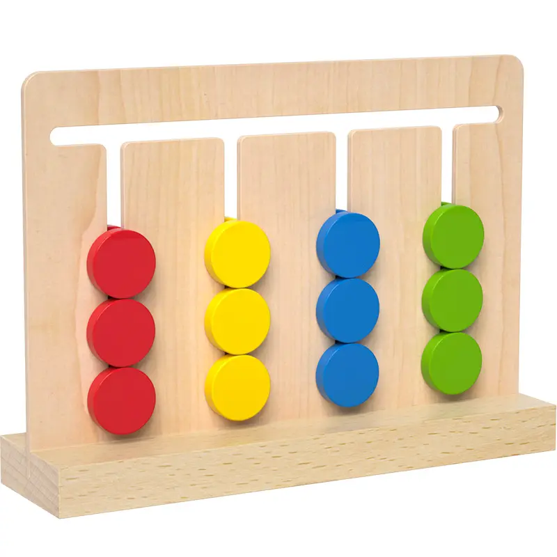 Pensiero logico creativo formazione concentrazione sussidi didattici gioco a quattro colori giocattoli educativi in legno montessori per i più piccoli