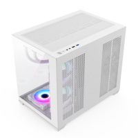 Boîtier PC Gaming en Acier Large Type Cube RGB, Pièces PC, Boîtier Micro ATX Mid-Tower, Verre Trempé, Double USB 3.0, En Stock