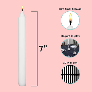 Unscented White <b>Taper</b> <b>Candles</b> Household Daily <b>Candles</b> Various Sizes Practical Home Lighting <b>Candles</b> for Indoor Decor and Daily - Product Image 2