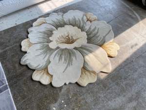 Tapis floral fait main personnalisé de haute qualité pour salon laine soie forme irrégulière tapis de fleur tapis de dessin animé tapete en laine - Product Image 4