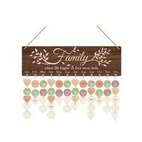 2024 en bois se souvenir calendrier signe Plaque famille amis anniversaire calendrier rappel conseil avec 100 pièces étiquettes en bois