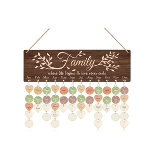 2024 en bois se souvenir calendrier signe Plaque famille amis anniversaire calendrier rappel conseil avec 100 pièces étiquettes en bois - Product Image 6