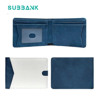 Portefeuille carré en cuir PU personnalisable Subbank, vierge pour sublimation, porte-cartes pliable pour femme, impression sur une face