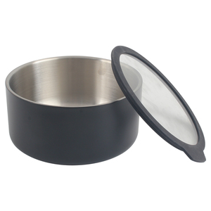 Bol en acier inoxydable à double paroi avec couvercle en verre transparent, bol isolant pour soupe et nouilles, récipient alimentaire résistant à la chaleur - Product Image 2