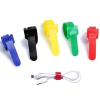 Attaches de câbles en nylon personnalisées, écologiques, détachables, avec logo de marque imprimé et sangle auto-agrippante