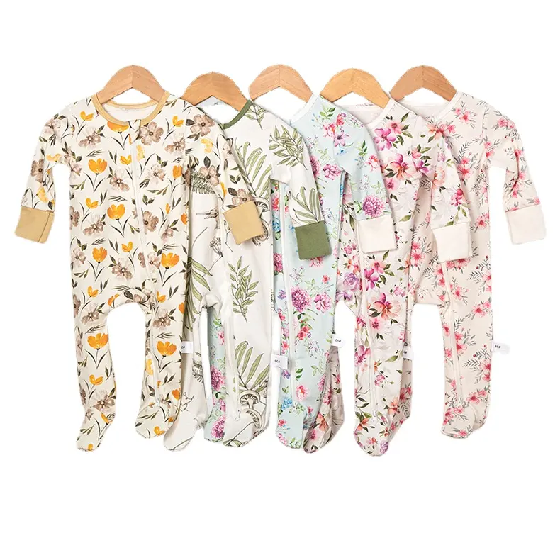 Baby Newborn cotton rompers baby long sleeve pajamas spring autumn bebe flora printing jumpsuits wholesale clothes