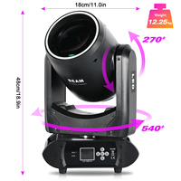 Projecteur LED Beam Mobile 300W 19 Gobos avec Contrôle DMX, Stroboscope 0-30Hz, Axes X 540° et Y 270° pour Clubs, Fêtes, DJ et Éclairage Scénique