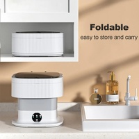 Produits très vendus : Machine à laver et sèche-linge portable mini à chargement par le haut de 11,5 L avec panier de vidange et stérilisation par lumière bleue