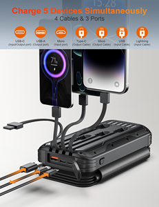 2025 meilleurs produits de vente 4 panneau de cellules solaires grande capacité 20000mAh Portable étanche <span class=keywords><strong>pour</strong></span> <span class=keywords><strong>Iphone</strong></span> <span class=keywords><strong>chargeur</strong></span> <span class=keywords><strong>solaire</strong></span> Powerbank - Product Image 2