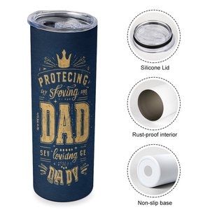 Vaso de acero inoxidable de 20 oz con aislamiento al vacío, diseño de logotipo personalizado, regalo para papá - Product Image 3