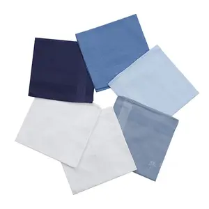 FUBU 40cm Plain Color Men's Handkerchief Support to Custom logo Classhic Pocket Square 100% Cotton High Quality Handkerchief