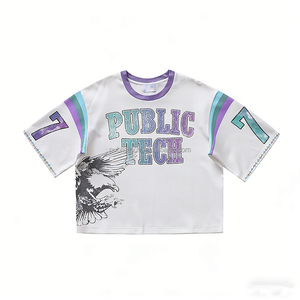 Camiseta Corta Extra Grande para Hombre con Logotipo Personalizado, Estilo Vintage, Lavada al Ácido, Hombros Caídos, Cuello Redondo, Impresión DTG, 100% Algodón Pesado - Product Image 3