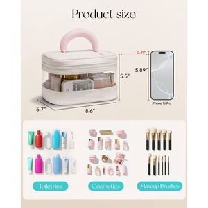 Portable Advanced <b>Transparent</b> Large Capacity Travel Cosmetic <b>Bag</b> with Zipper Closure Toilet <b>Makeup</b> <b>Bag</b> Casual Style Storage - Product Image 2