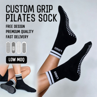 Chaussettes de yoga antidérapantes professionnelles pour femmes, échantillon gratuit, chaussettes de fitness printemps, chaussettes à grip tricotées sur mesure pour yoga et Pilates