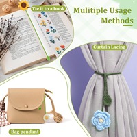 Marque-pages en crochet tournesol et marguerite, faits main, cadeaux de lecture pour les amateurs de livres, attaches de rideaux pour la maison