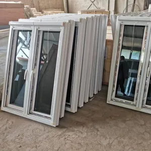 Soundproof double glazed PVC vinyl replacement windows cheap house windows for sale