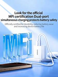 Chargeur rapide UGREEN 20W double port USB-C et USB-A pour iPhone 17 Pro Max et appareils Android avec prise pliable - Product Image 3