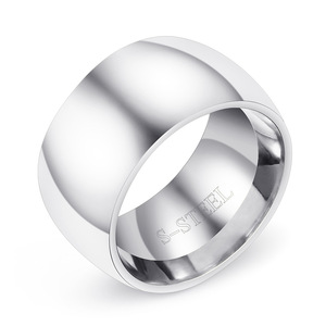 Stainless Steel <b>Ring</b> 11mm Smooth Unisex Fashion Jewelry Gift Band Gold Silver Black Color - Product Image 5