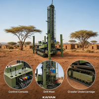 Foreuse de puits d'eau sur chenilles en acier KY280, profondeur 280m, forage 140-305mm, moteur diesel Yuchai 77.3kW, foreuse DTH
