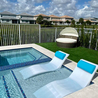 Chaise longue d'extérieur en plastique PE, imperméable, résistante aux UV, chaise longue de plage pour hôtel, patio, piscine