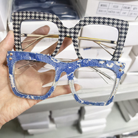 Montures de lunettes classiques de luxe en acétate, décoratives, pour hommes et femmes, avec monture épaisse pour visages en forme de losange