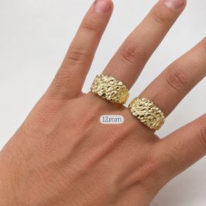 14k Gold Nugget <b>Ring</b> Custom 10mm/12mm/15mm Copper Inlay Rhodium Hip Hop Fine Jewelry for <b>Men</b>/Women Wedding/Father's Day Gift - Product Image 4