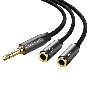 EARLDOM 2-en-1 3.5mm Audio Câble Adaptateur Splitter 2 Femelle Jack Écouteur Casque Microphone pour Téléphone Mobile Moniteur Haut-Parleur - Product Image 1