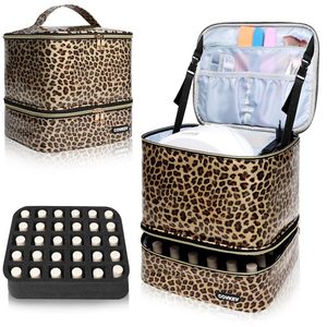 Échantillon gratuit Sacs de maquillage pour ongles de haute qualité Double organisateur de stockage de cosmétiques, Sac fourre-tout multifonctionnel pour huiles essentielles - Product Image 1