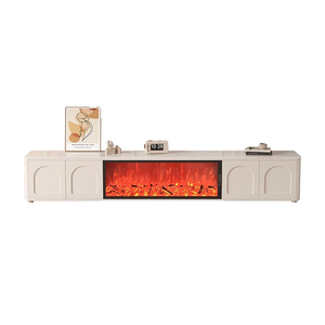 Nuovo 3D decorazione camino elettronico <span class=keywords><strong>simulazione</strong></span> fiamma integrata bianco crema stile High-end <span class=keywords><strong>soggiorno</strong></span> TV Cabinet - Product Image 3