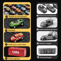 Set de Regalo Creativo de Autos en Miniatura de Aleación, Modelo de Auto de Juguete con Retroceso, Modelo de Auto de Carreras Inercial, Rompecabezas de Contenedor de Autos de Juguete