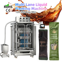 Machine d'emballage automatique multi-voies pour liquides, 4, 6 ou 8 voies, VFFS, pour sachets de café liquide instantané