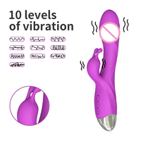 Fabrik-Großhandel Rabbit AV Vibrator 10-Gang Klitoris-Stimulator G-Punkt-Massage Weibliches Masturbationsspielzeug für Frauen