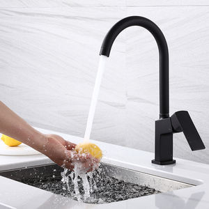 Robinet <span class=keywords><strong>mitigeur</strong></span> de cuisine noir et or, poignée unique rotatif à 360 degrés antique rétractable évier de cuisine robinets en laiton mélangeur de cuisine noir et or - Product Image 1