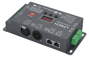 <span class=keywords><strong>Ltech</strong></span>-Decodificador para iluminación de escenario, dispositivo de iluminación <span class=keywords><strong>DMX</strong></span> 512, 8bit, 16bit, RGBWY, 6A * 5CH, Max.30A, Max.720W, XLR, RJ45, RDM, XLR, RJ45 - Product Image 4