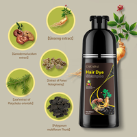 Dropshipping Vente en Gros Shampoing Colorant Naturel Instantané Cheveux Noirs au Gingembre Shampoing Noir Permanent pour Femme Homme