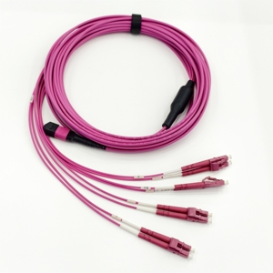 Câble de raccordement optique haute performance de qualité télécom OM4 LC multimode multicore 50/125, 3,0 mm LSZH MPO vers LC 8 fibres - Product Image 3