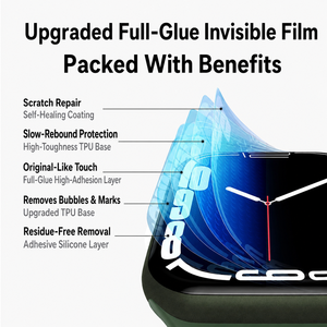 Protector de Pantalla de Hidrogel 3D, Película Transparente HD para Apple Watch 40 41 42 44 45 46 49mm <span class=keywords><strong>Series</strong></span> 3 4 5 6 7 8 9 SE Ultra, con Aplicador - Product Image 3