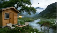 WooWild Abri de jardin moderne, portable, préfabriqué, modulaire, mobile, intelligent, étanche, en HDPE, alimenté à l'énergie solaire et écologique