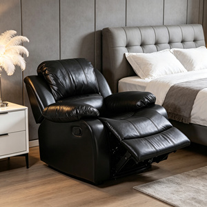 Fauteuil inclinable électrique en cuir PU noir, design ergonomique avec coussin, dossier et repose-pieds réglables, massage, style Queen <span class=keywords><strong>Anne</strong></span>, pour salons - Product Image 3