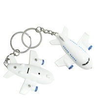 Cadeau promotionnel, mini avion en plastique 3D, porte-clés avec lumière LED et son